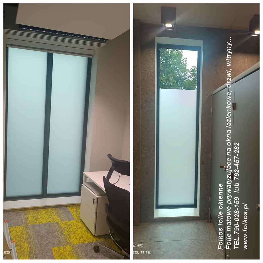 Oklejamy okno w łazience -folie prywatyzujące Warszawa Oklejamy okna Białołęka - zdjęcie 5