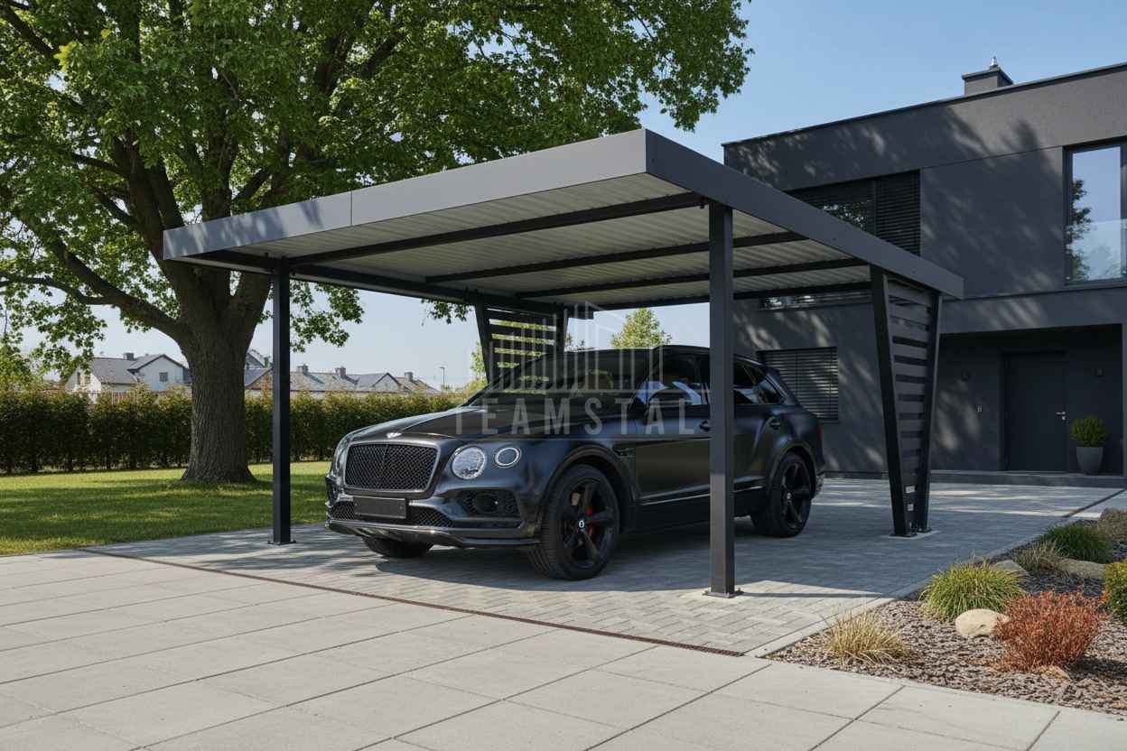 Carport V PREMIUM 5x5m - Wypełnienie panelami Wiata samochodowa TS1266 Płock - zdjęcie 2