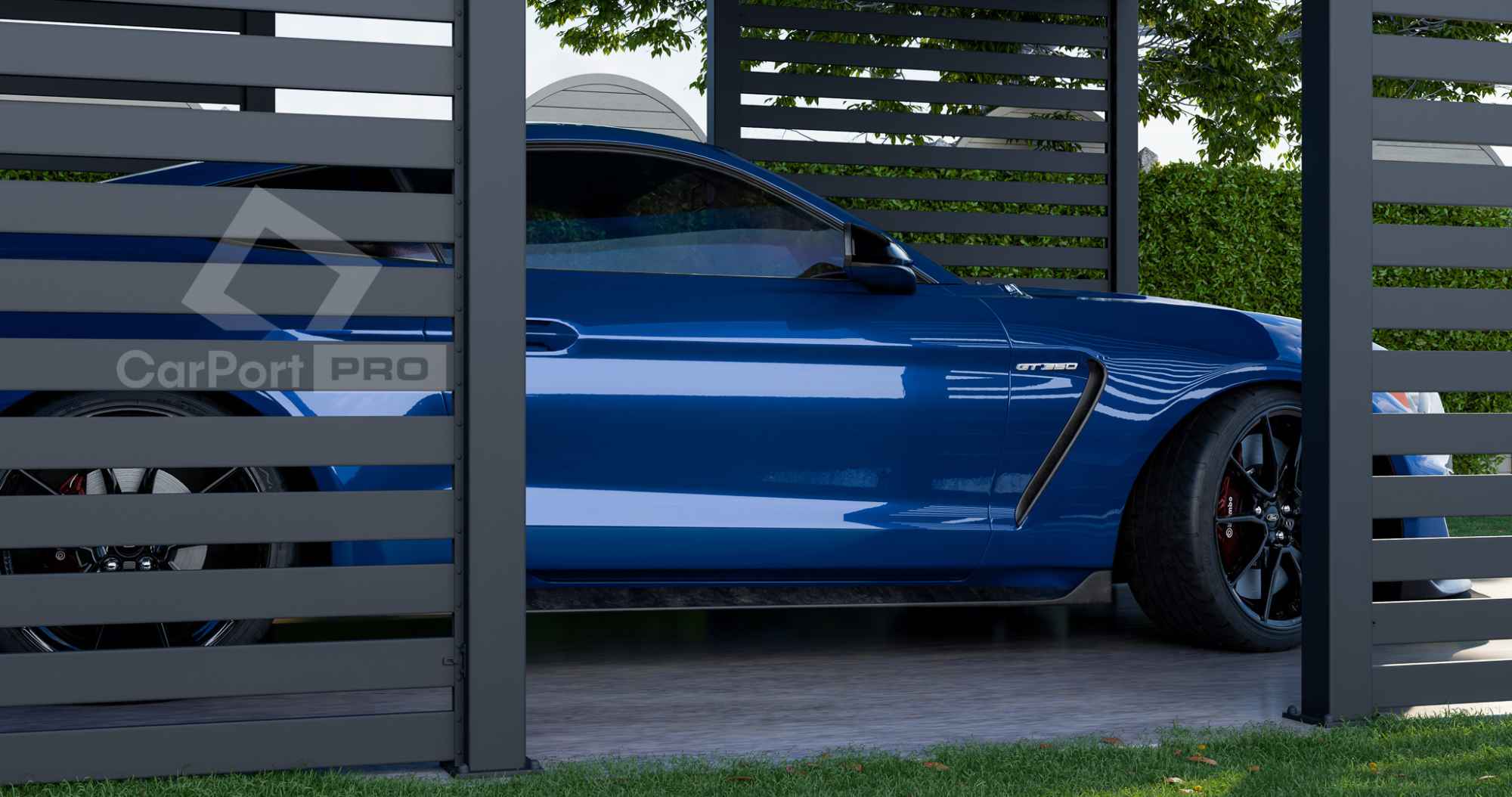 CarPort PREMIUM - wiata samochodowa 4x5 - antracyt - zabudowa  CP104 Elbląg - zdjęcie 5