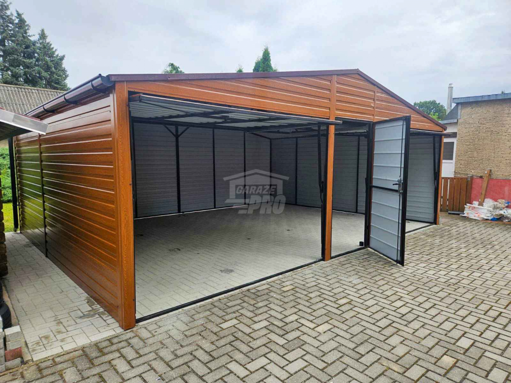 Garaż blaszany 7x6 Brama - drzwi - Dach dwuspadowy rynny GP598 Ciechanów - zdjęcie 5