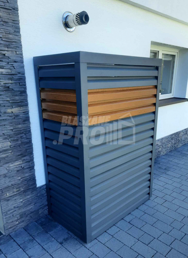 Osłona pompy ciepła 80x50x200 cm antracyt + jasny orzech GP320 Kościerzyna - zdjęcie 2