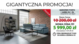 Narożnik ze skóry  Porto: Komfortowy narożnik i stylowa ława za 1złt