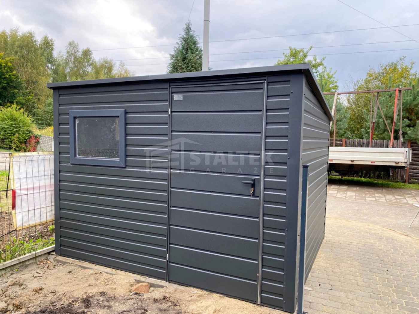 Schowek – domek ogrodowy 2,8×2 – drzwi – okno - antracyt – dach  ST237 Słupsk - zdjęcie 3