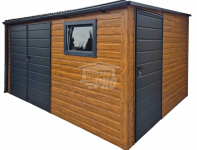 Schowek - Domek Ogrodowy 4x2m - Brama - drzwi okno  dach rynna GP613