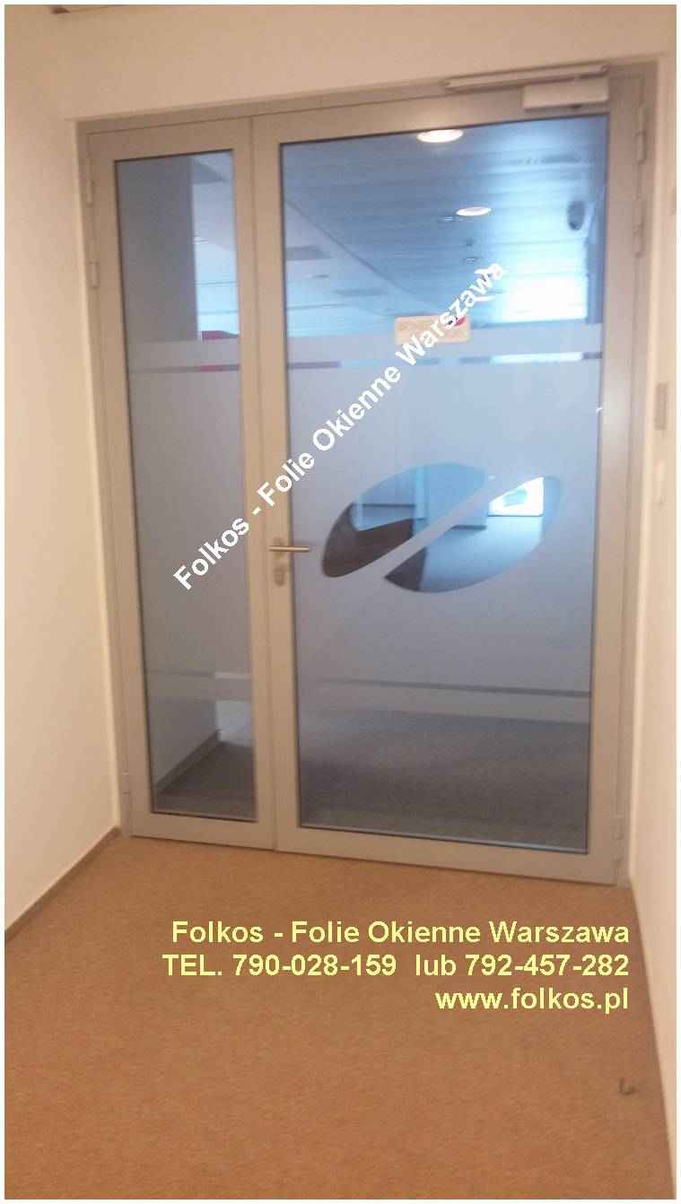 Oklejanie szklanych drzwi Warszawa- Folkos folie na drzwi -Oklejamy Białołęka - zdjęcie 8