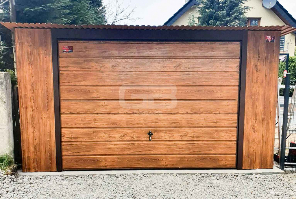 Garaż blaszany 4x7 Brama + drzwi Drewnopodobny  Dach spad w tył GB170 Ełk - zdjęcie 2