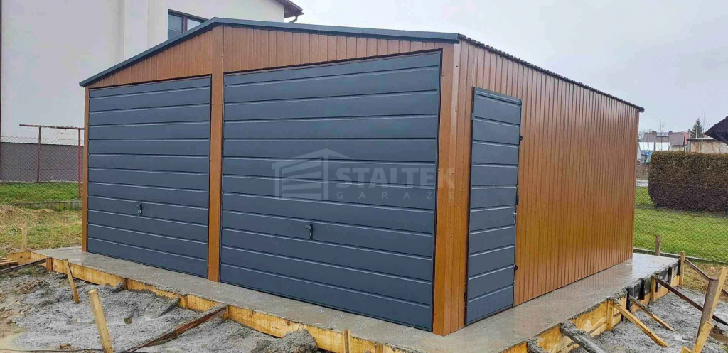 Garaż blaszany 6x6 2x Brama + drzwi   Dach ST110 Żnin - zdjęcie 2