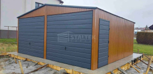 Garaż blaszany 6x6 2x Brama + drzwi   Dach ST110 Żnin - zdjęcie 2