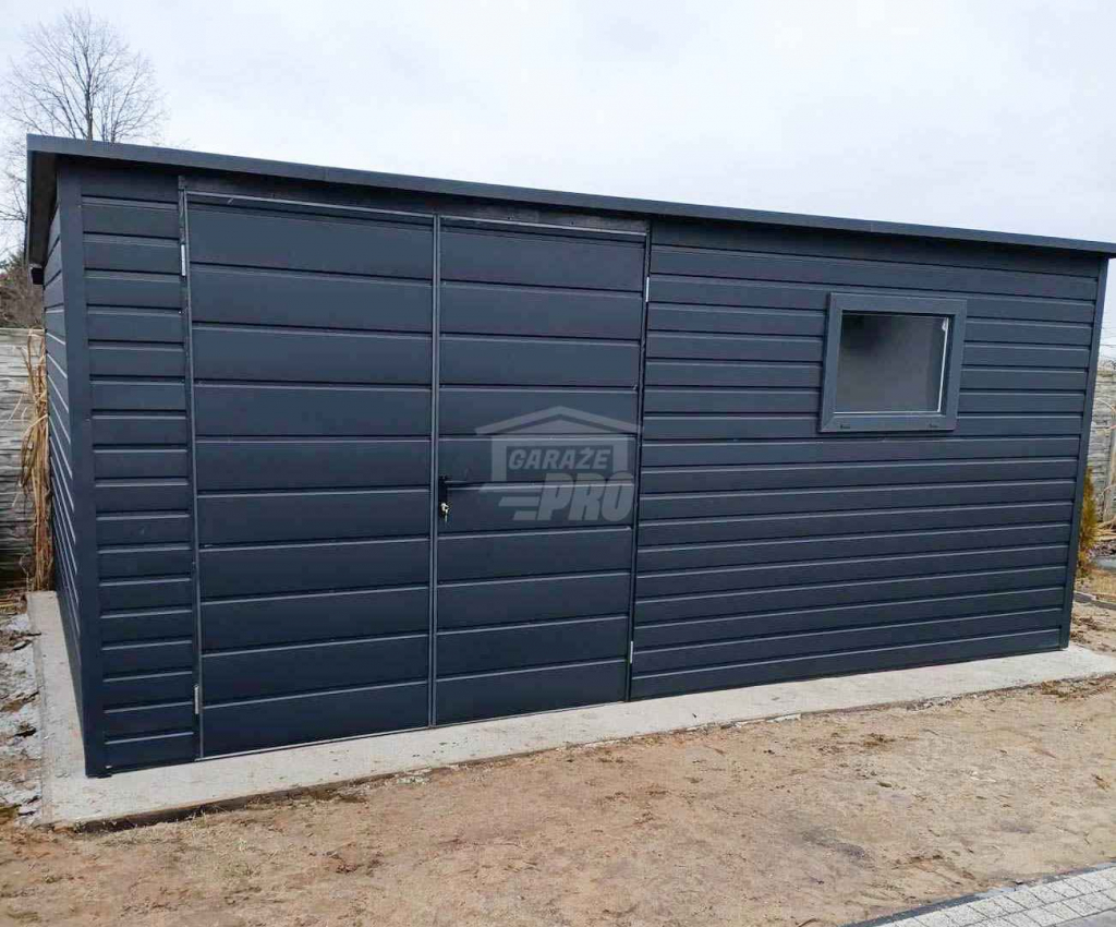 Schowek - domek ogrodowy 5x3m Brama dwuskrzydłowa okno dach GP517 Płock - zdjęcie 4