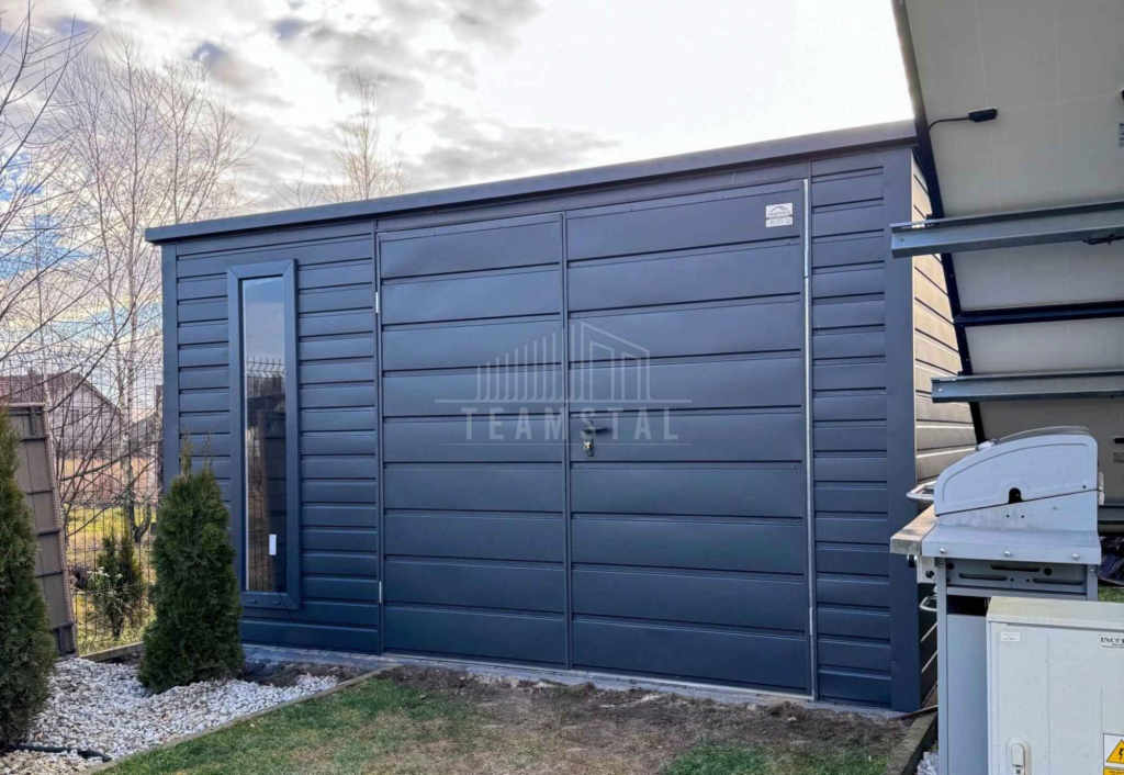 Schowek domek ogrodowy 3,5x4m + wiata 0,5m brama okno rynny TS1155 Oświęcim - zdjęcie 2