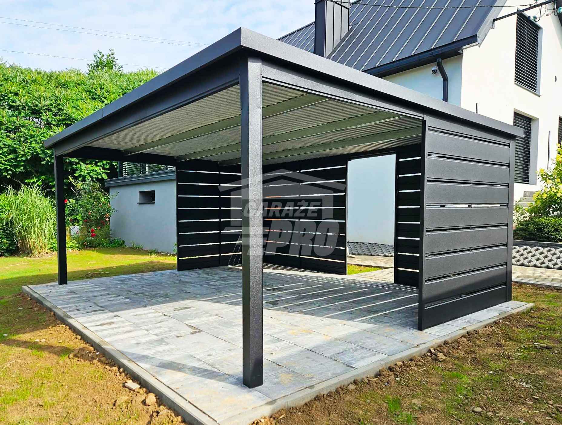 Carport Wiata samochodowa 6x4 m dodatkowa zabudowa dach rynna GP760 Pabianice - zdjęcie 2