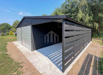 Garaż blaszany 6x6m + wiata 3m - 2x brama drzwi 2x okno rynny SO105 Kielce - zdjęcie 4