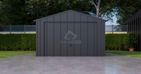 Garaż blaszany 4x5m brama uchylna drzwi blacha na rąbek dach CP147 Łańcut - zdjęcie 4