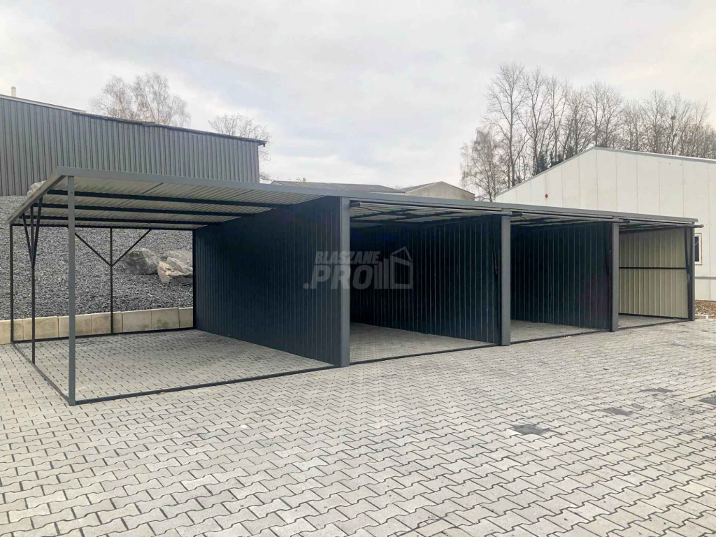 Garaż blaszany 9x6 + wiata 3x6 3x Brama uchylna spad w tył  GP162 Nowy Sącz - zdjęcie 4