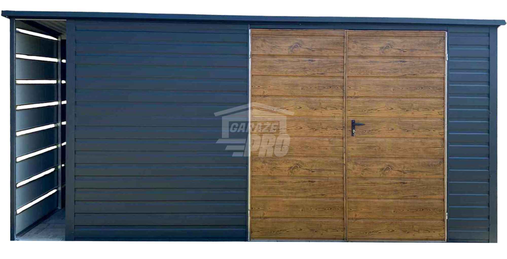 Schowek Domek Ogrodowy 4,5x2m + wiata 0,5m Brama dach spad w tył GP609 Niepołomice - zdjęcie 1