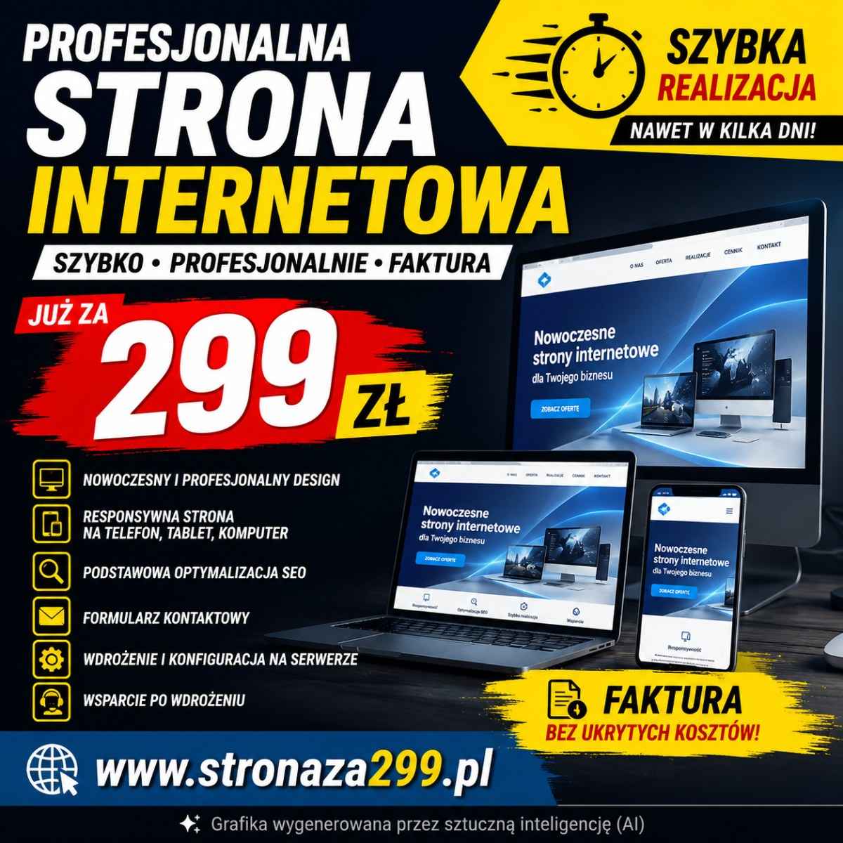 Strona WWW za 299 zł - profesjonalnie i szybko | stronaza299.pl Bemowo - zdjęcie 1