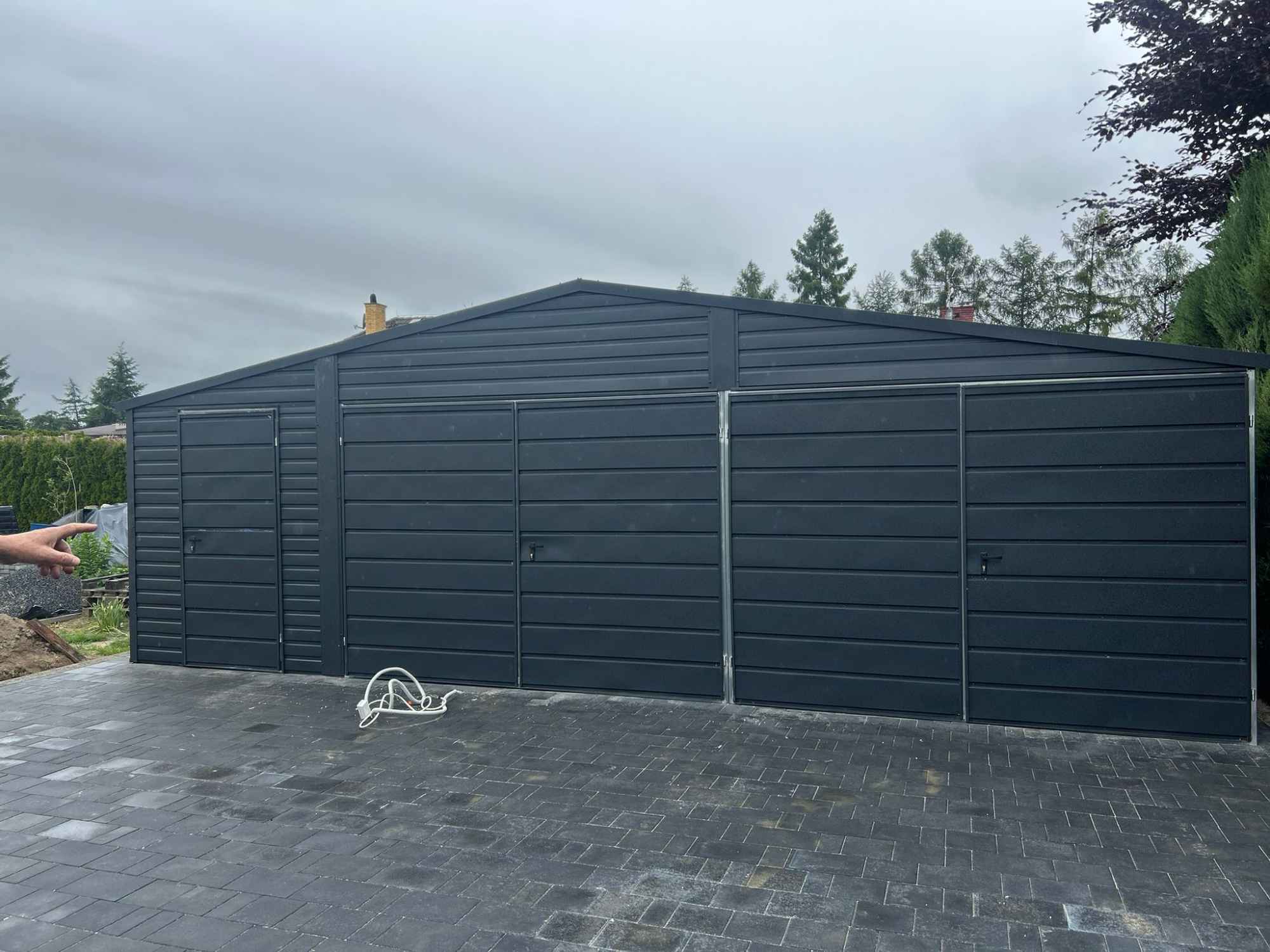 Garaż Blaszany 8×5 Blaszak dach dwuspadowy grafit MAT PREMIUM Poddębice - zdjęcie 3