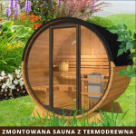 Sauna ogrodowa tarasowa 160 cm + szklany front NIEBO z termodrewna Słubice - zdjęcie 1