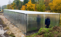 GARAŻ BLASZANY RZĄD 17,5m x 5m - spad tył 4x Brama ocynk  GP239 Rawa Mazowiecka - zdjęcie 3