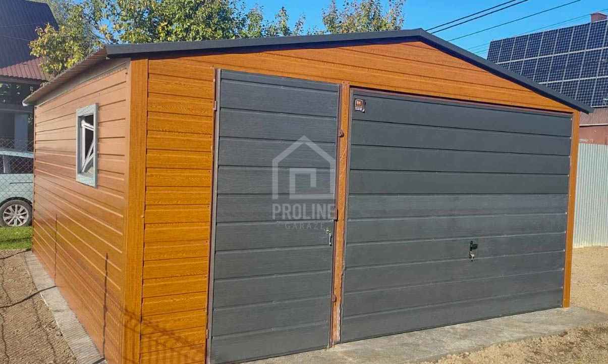 Garaż blaszany 5x5 Brama + drzwi + okno drewnopod Dach dwuspad PLG118 Bochnia - zdjęcie 4