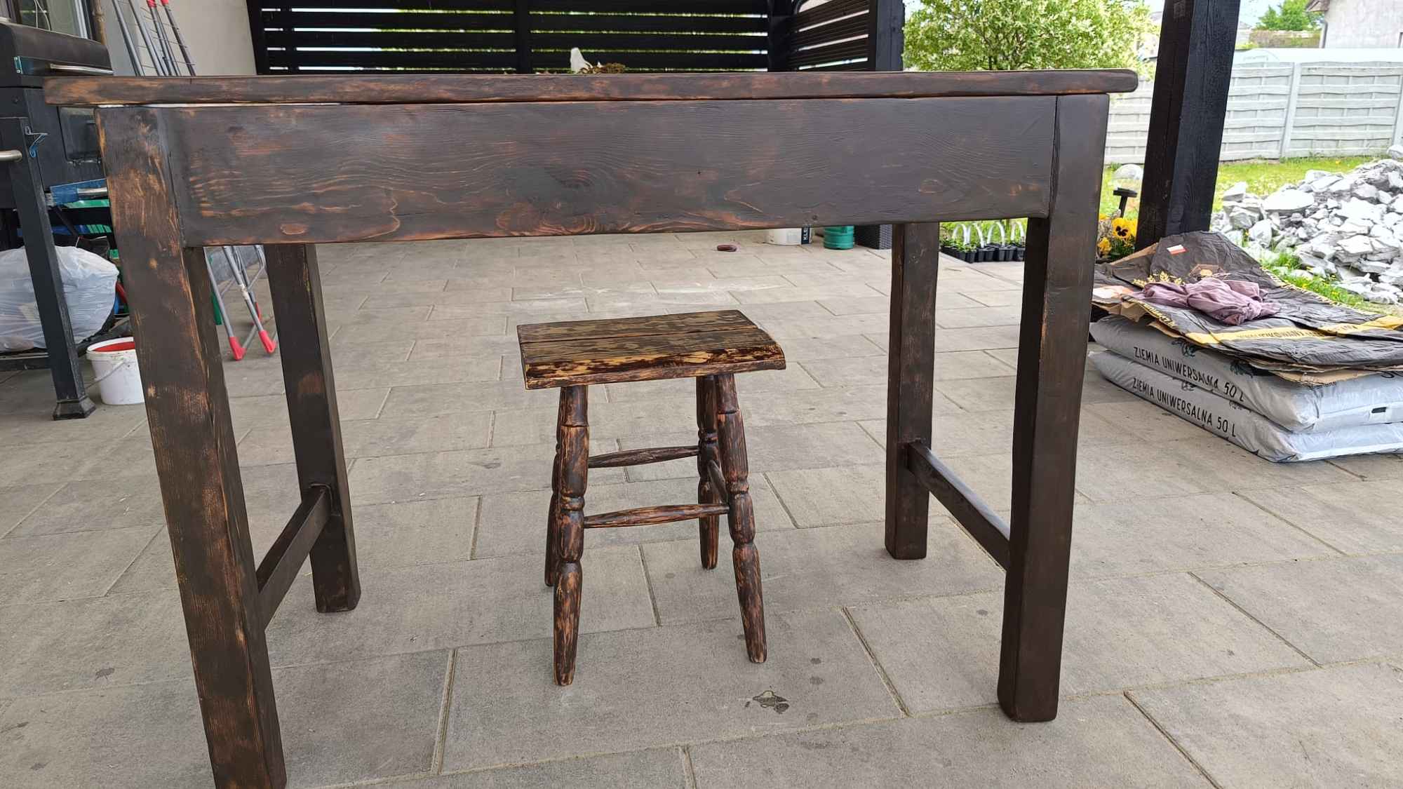 Stół kuchenny plus taboret PRL Młodocin - zdjęcie 10