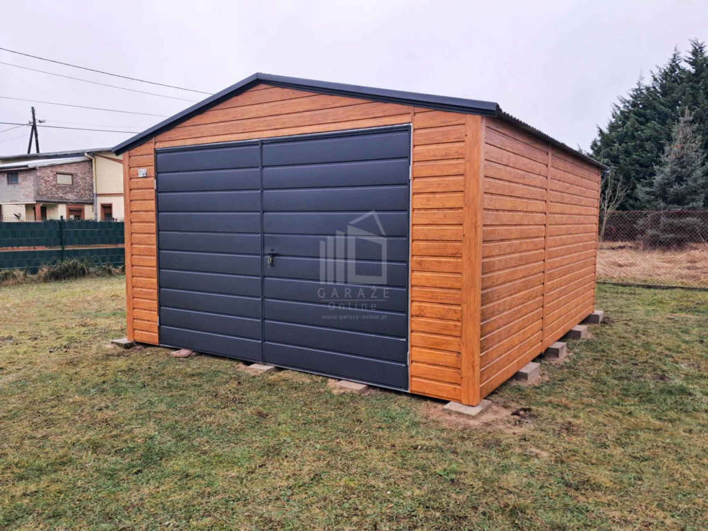 Garaż blaszany 4x5m - brama dwuskrzydłowa okno dach dwuspadowy ID981 Łańcut - zdjęcie 4
