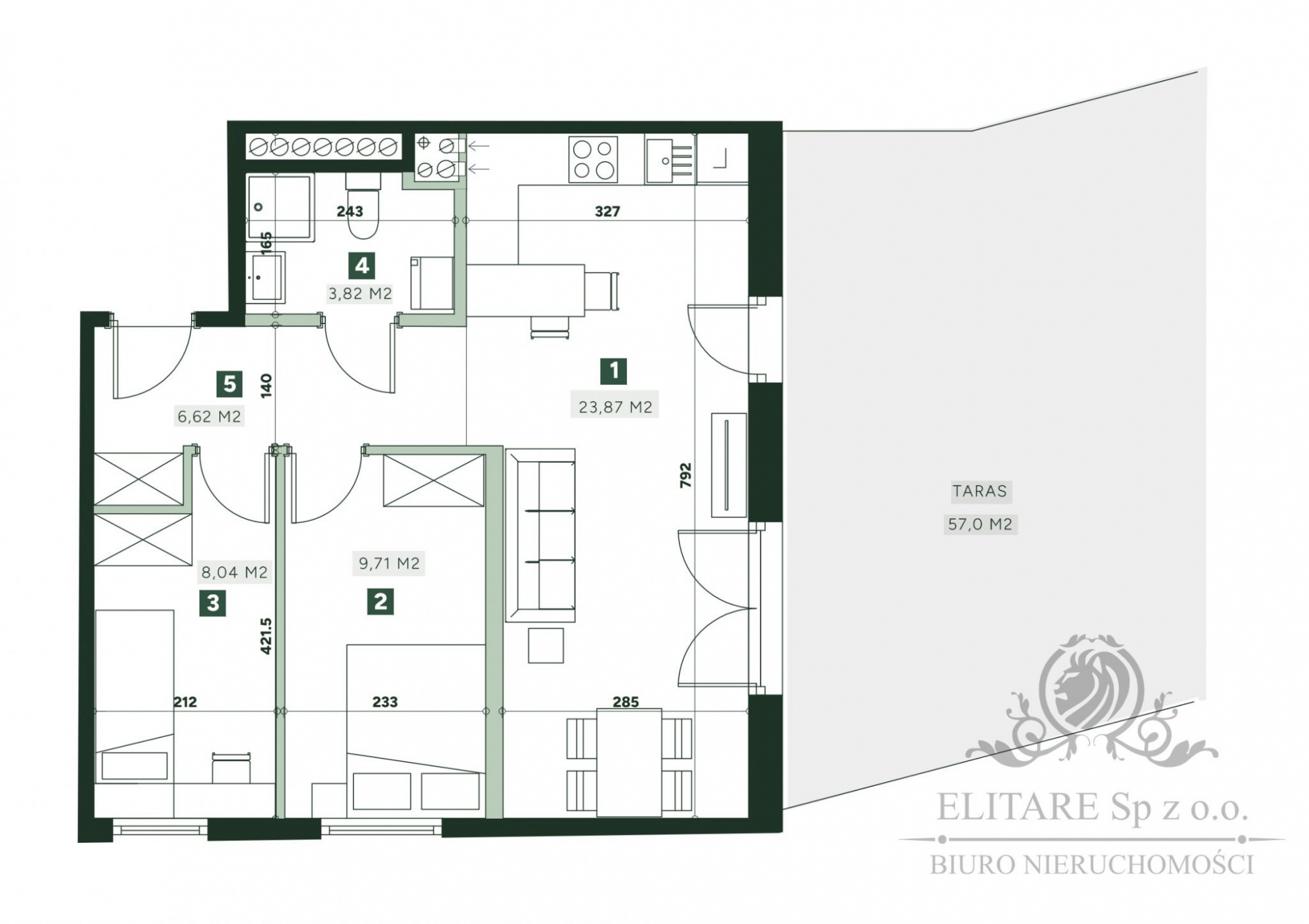 Mieszkanie 3pok. o pow 52,06m2 z  tarasem 57m2/ Żerniki Wrocław Wrocław - zdjęcie 8