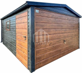 Garaż blaszany 3x4m - brama uchylna - drzwi - okno - rynny SO112