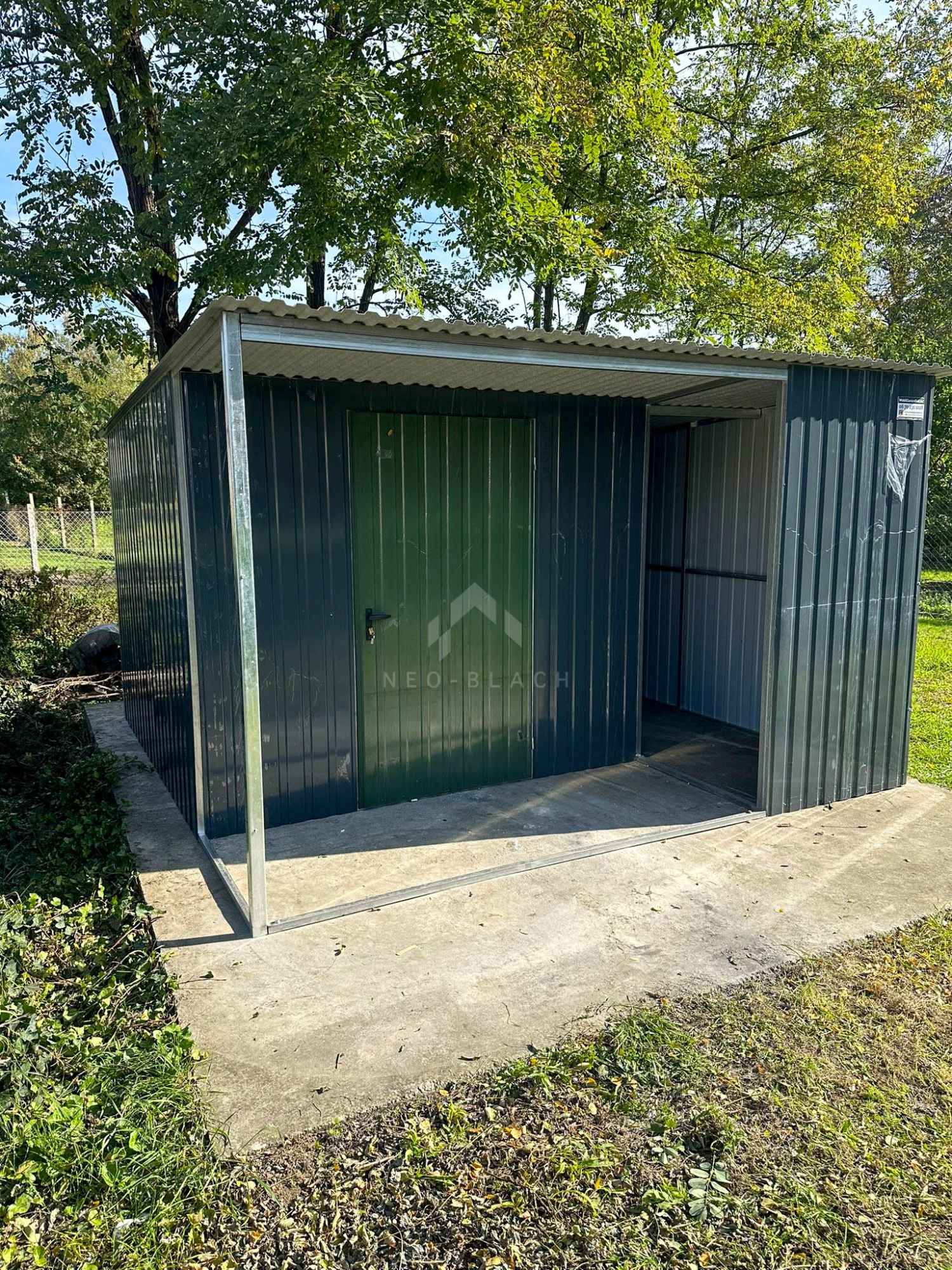 Schowek - Wiata - Domek ogrodowy 2,5x4m + wiata 1,5m drzwi  NB391 Kościerzyna - zdjęcie 5