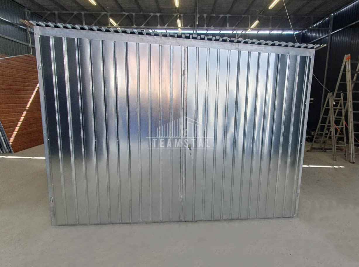 Garaż blaszany 3x5m - brama dwuskrzydłowa - ocynk - dach TS1096 Piła - zdjęcie 3