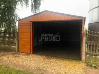 Garaż blaszany 4x6 Brama + drzwi drewnopodobny Dach dwuspadowy GP95 Toruń - zdjęcie 9