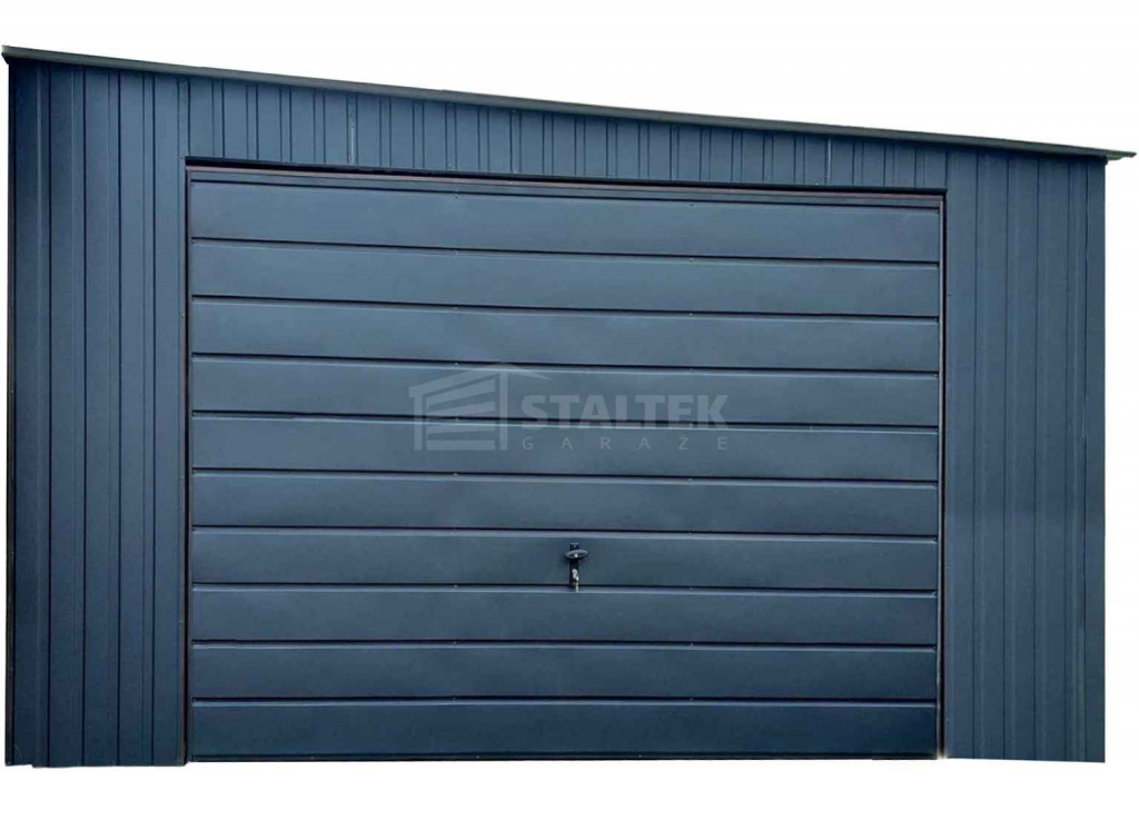 Garaż Blaszany 4,5X8M Brama Uchylna  Dach Spad W Bok ST215 Morąg - zdjęcie 1