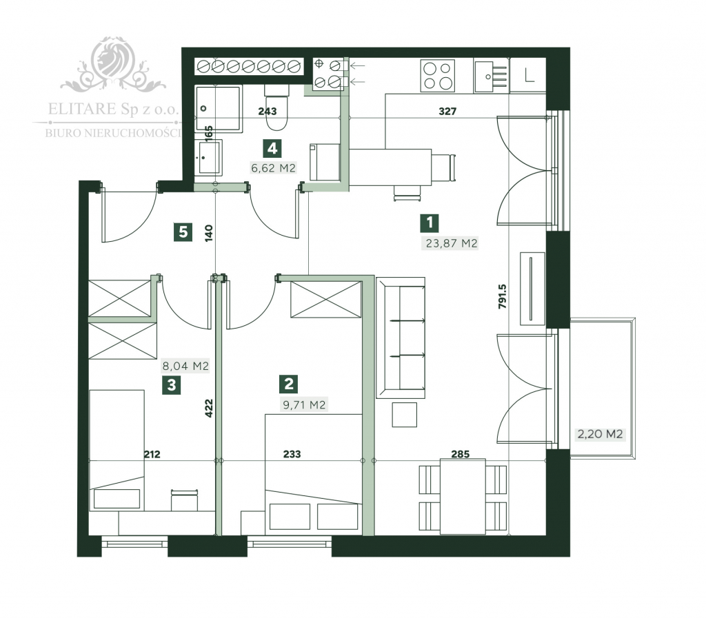 Mieszkanie 3pok. o pow 52,06m2 z balkonem 2,2m2/ Żerniki Wrocław - zdjęcie 3