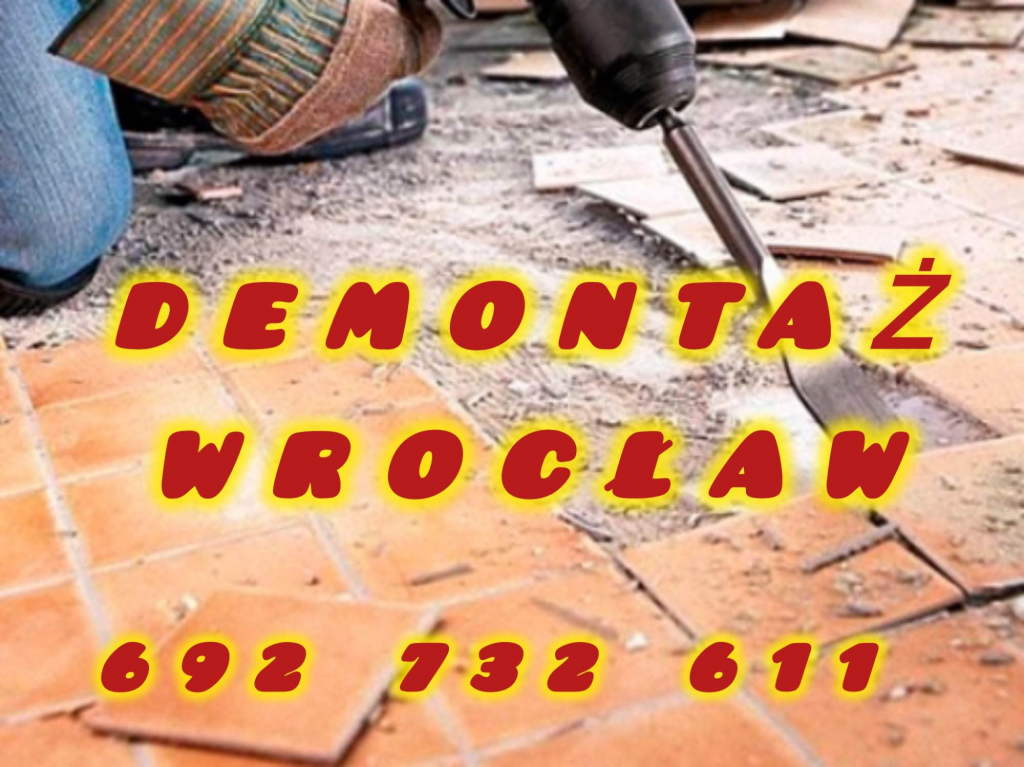 Skucie kafli, płytek w łazience Wrocław, betonu, usunięcie tapety Śródmieście - zdjęcie 1