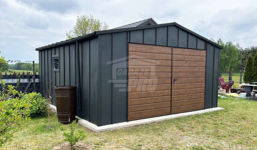 Garaż blaszany 5x6 m brama 2x okno blacha na rąbek dach rynny GP743 Lubin - zdjęcie 4