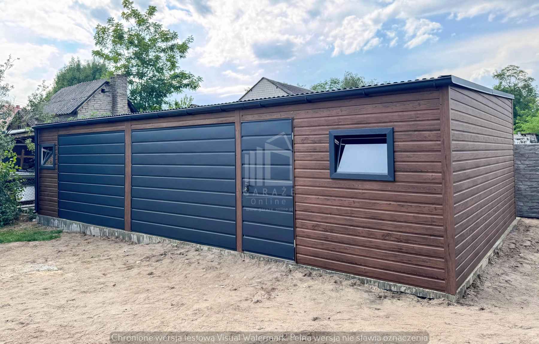 Garaż blaszany 10x3m - 2x brama drzwi 2x okno rynna dach ID1068 Bełchatów - zdjęcie 4