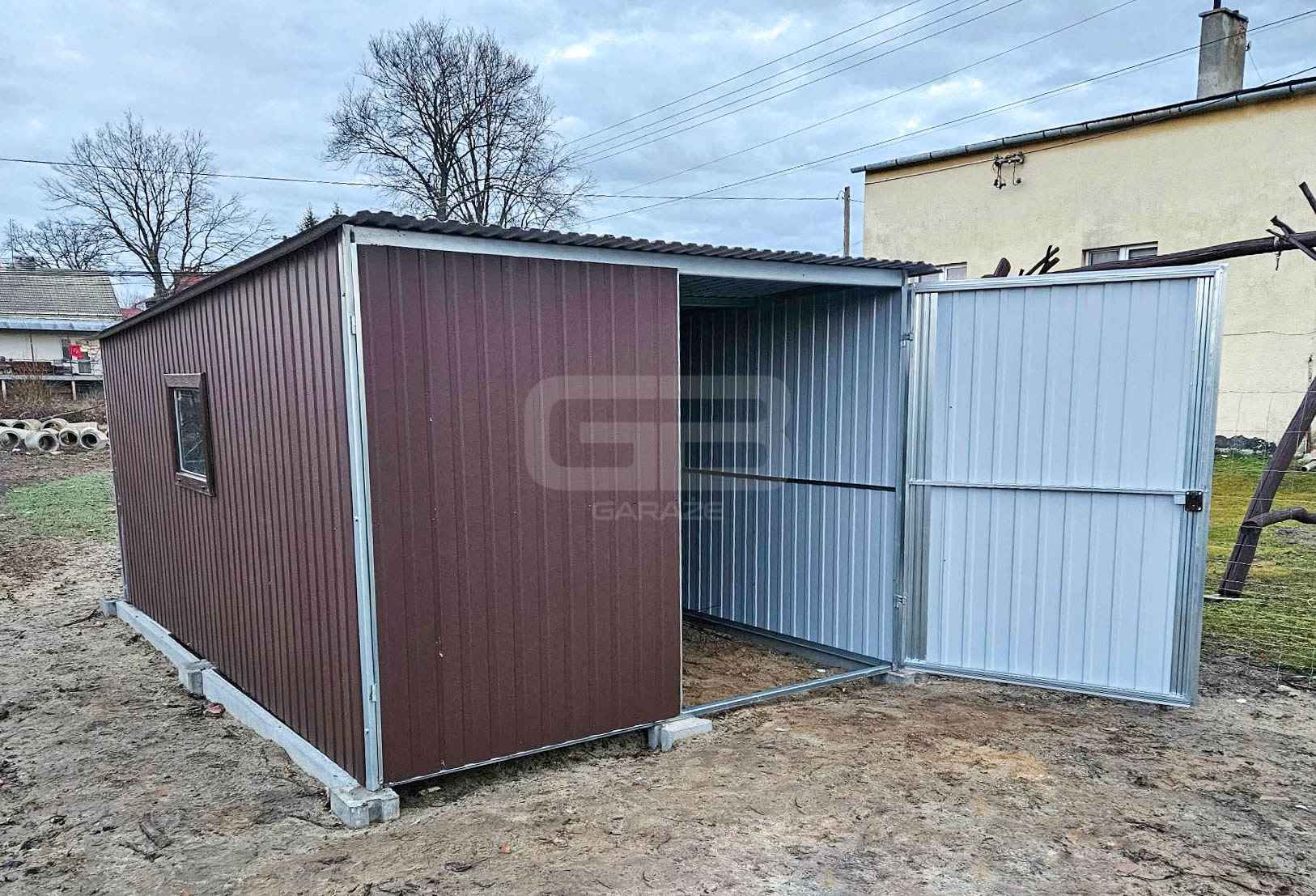 Garaż blaszany 3x4m - wolnostojący - brama dwuskrzydłowa - okno GB137 Gorzów Wielkopolski - zdjęcie 3