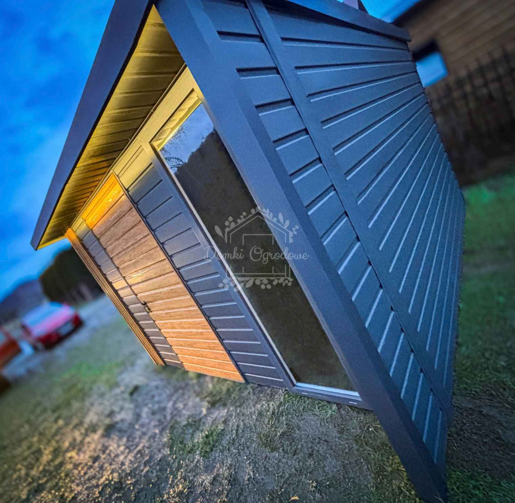 Schowek - Domek ogrodowy PREMIUM 3x3m + wiata  Dekor z lameli  ID901 Jastrzębie-Zdrój - zdjęcie 7
