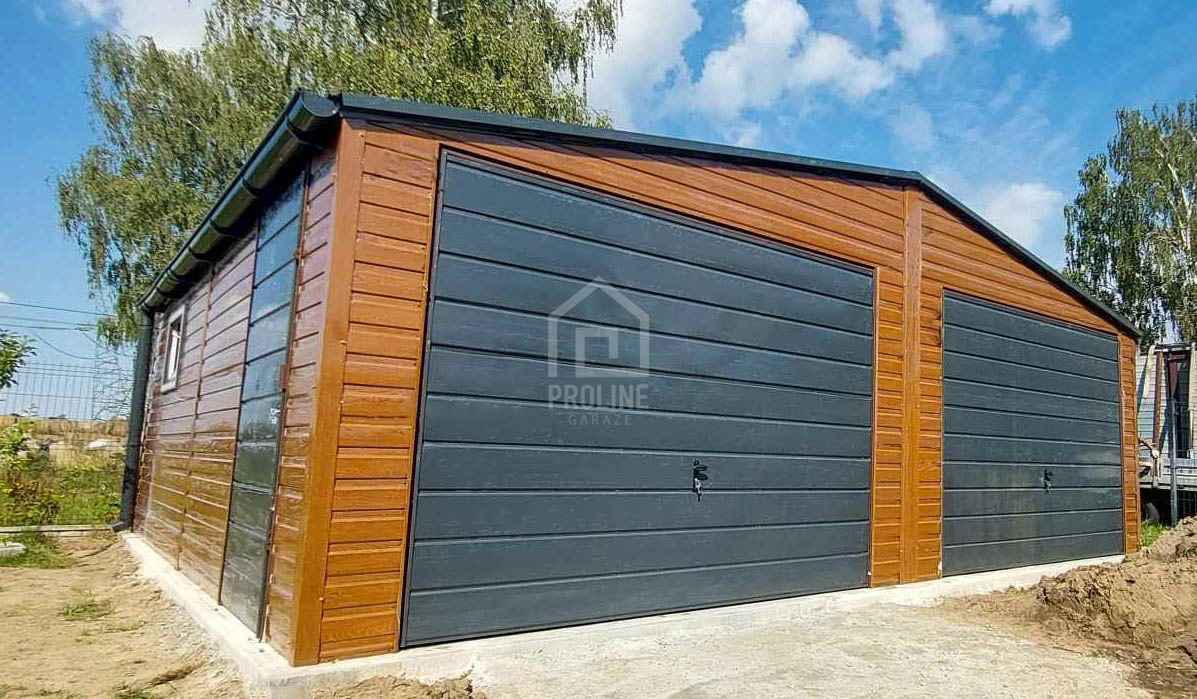 Garaż Blaszany 8x5 - 2x Brama Uchylna Okno Drzwi dach Dwuspadow PLG108 Kalisz - zdjęcie 5