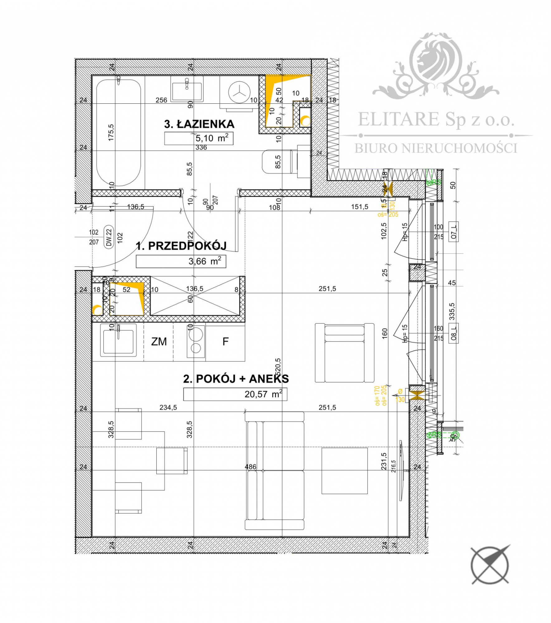 Apartament 1 pok. 29,33m2 ogrzewanie miejskie /obok Sky Tower Wrocław - zdjęcie 3
