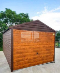 Garaż Blaszany 3x5 - Brama uchylna drewnopodobny dach dwuspadowy BL132 Bełchatów - zdjęcie 7