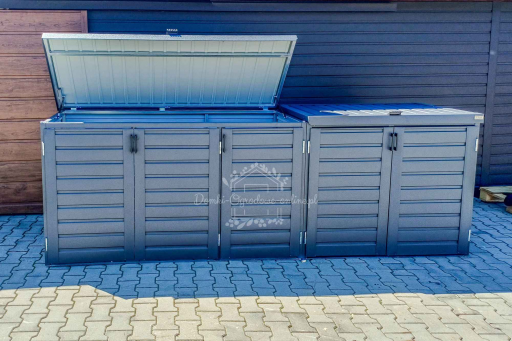 Zabudowa koszy na śmieci wiata 345x80x120 cm 5x240L antracyt ID871 Piła - zdjęcie 4