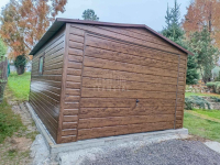 Garaż blaszany 4x6m Brama uchylna drzwi okno drewnopodobny dach TS895 Szczecin - zdjęcie 3