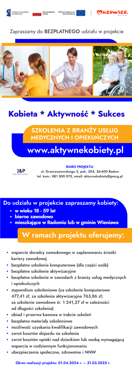 Bezpłatny udział w projekcie „Kobieta * Aktywność * Sukces” Radom - zdjęcie 2