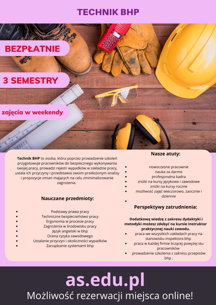 TECHNIK BHP - NAUKA ZA DARMO! Suwałki - zdjęcie 1