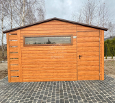 Domek ogrodowy 3,5x3m  wiata 0,5m  okno  jasny orzech dwuspadowy ID876 Fabryczna - zdjęcie 3