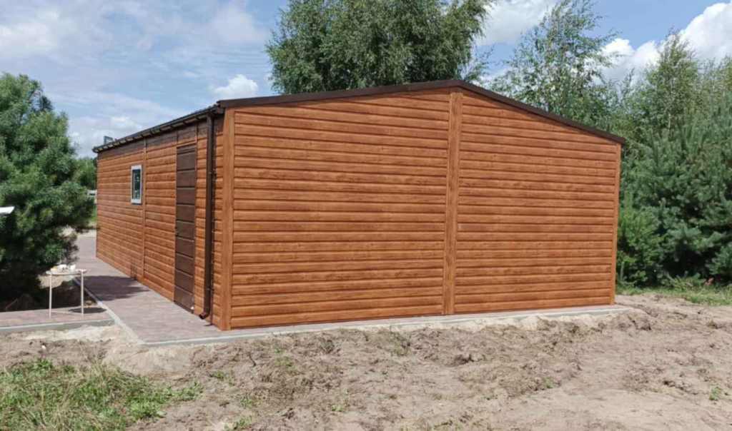 Garaż blaszany dwustanowiskowy 6x8m drewnopodobny + okno + drzwi Toruń - zdjęcie 4