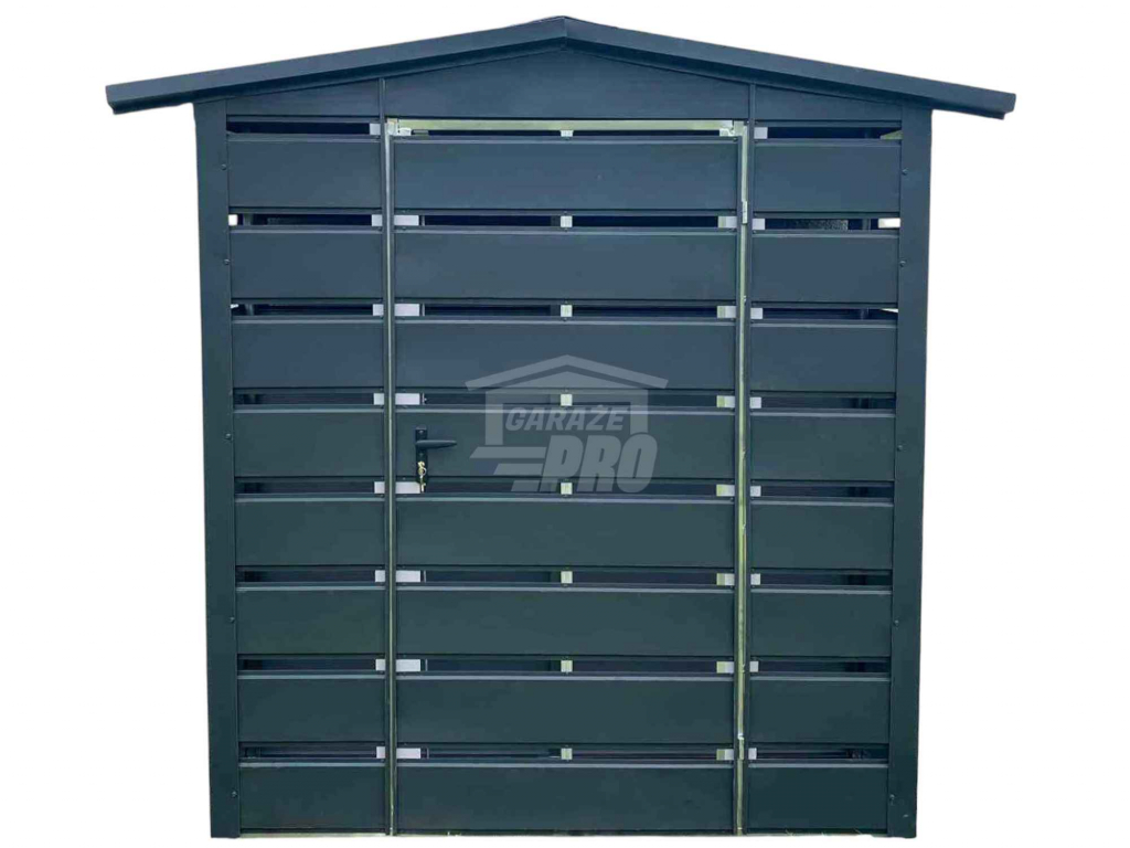 Wiata śmietnikowa 1,5x0,5m antracyt - dach dwuspadowy GP570 Rawa Mazowiecka - zdjęcie 1