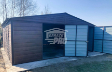 Garaż blaszany 6x7 2x Brama  drewnopodobny Dach dwuspadowy GP122 Busko-Zdrój - zdjęcie 5