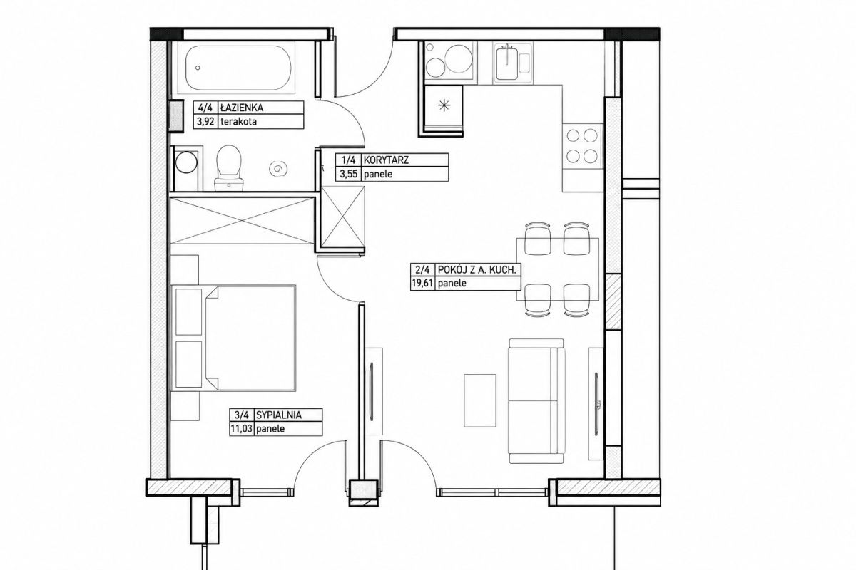 Apartamenty Jagiellońskie , 2 pokoje, 39m2 Białystok - zdjęcie 11